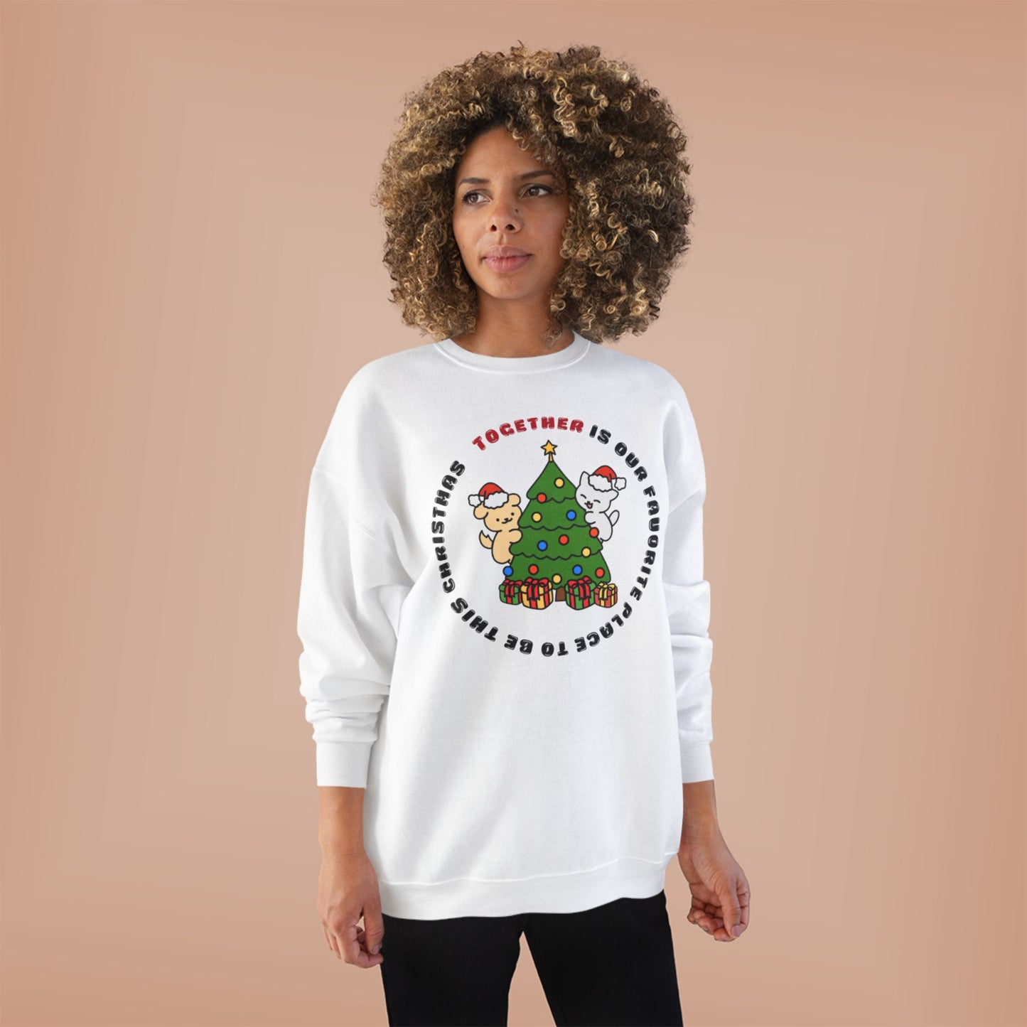 Matching Family Christmas Sweatshirt — "Together is Our Favorite Place to Be" Unisex Holiday Pullover