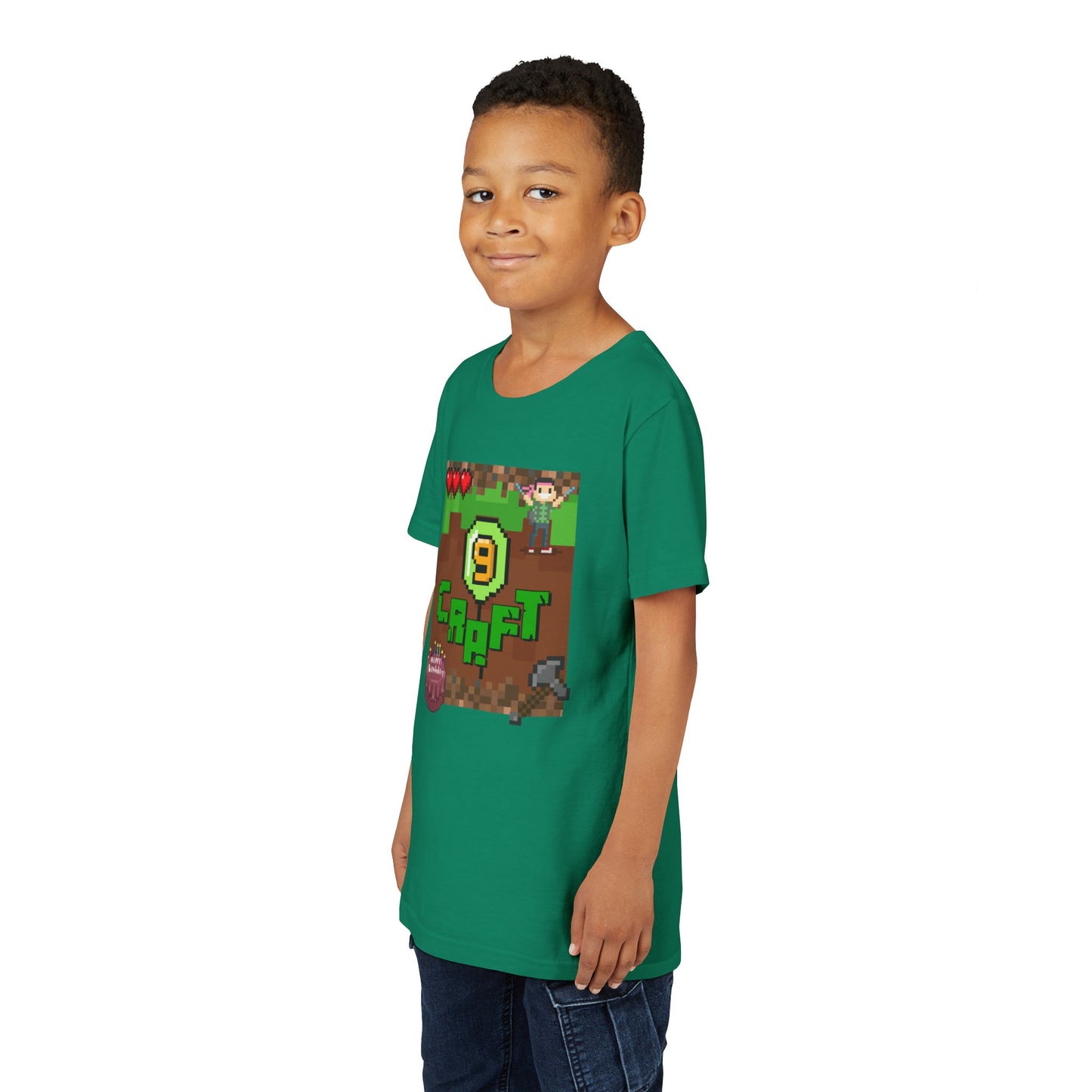 Minecraft-Style '9 Craft' Kids Tee — Birthday Gamer Shirt