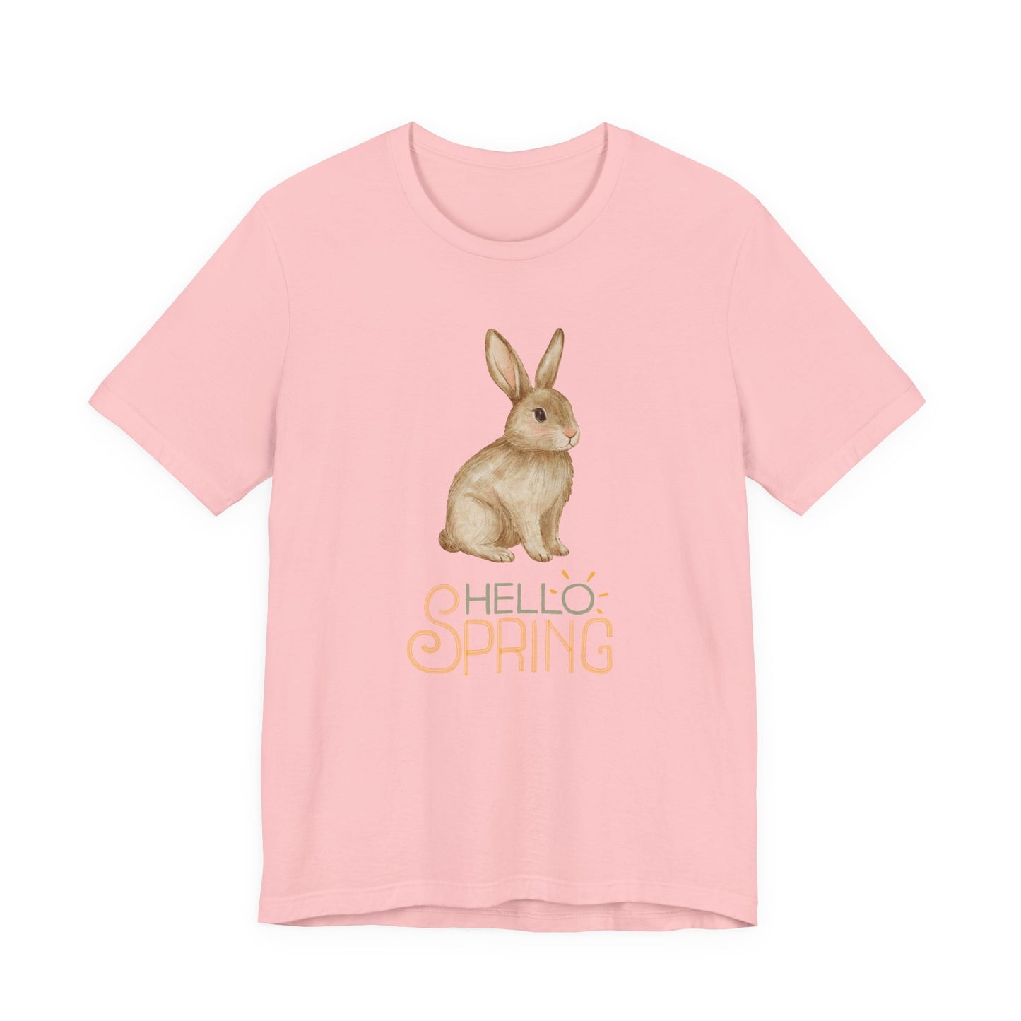 Hello Spring Bunny T-Shirt — Cute Watercolor Rabbit Spring Tee