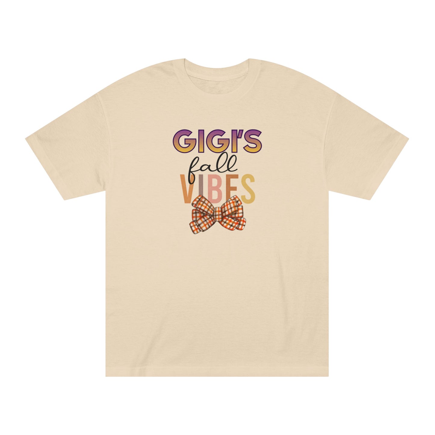 Gigi's Fall Vibes Tee — Plaid Bow Grandma Autumn Shirt