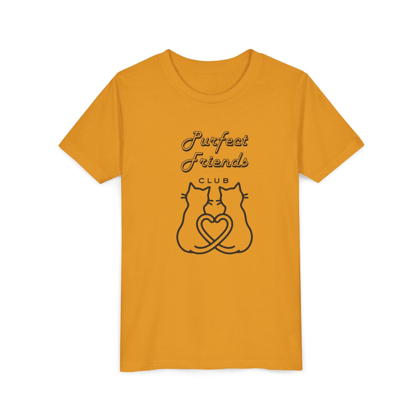 Youth Tee — "Purrfect Friends Club" Cat Graphic