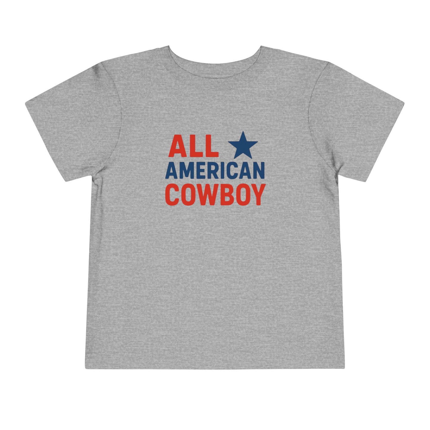 All American Cowboy Toddler Tee — Patriotic Kids Short Sleeve Shirt