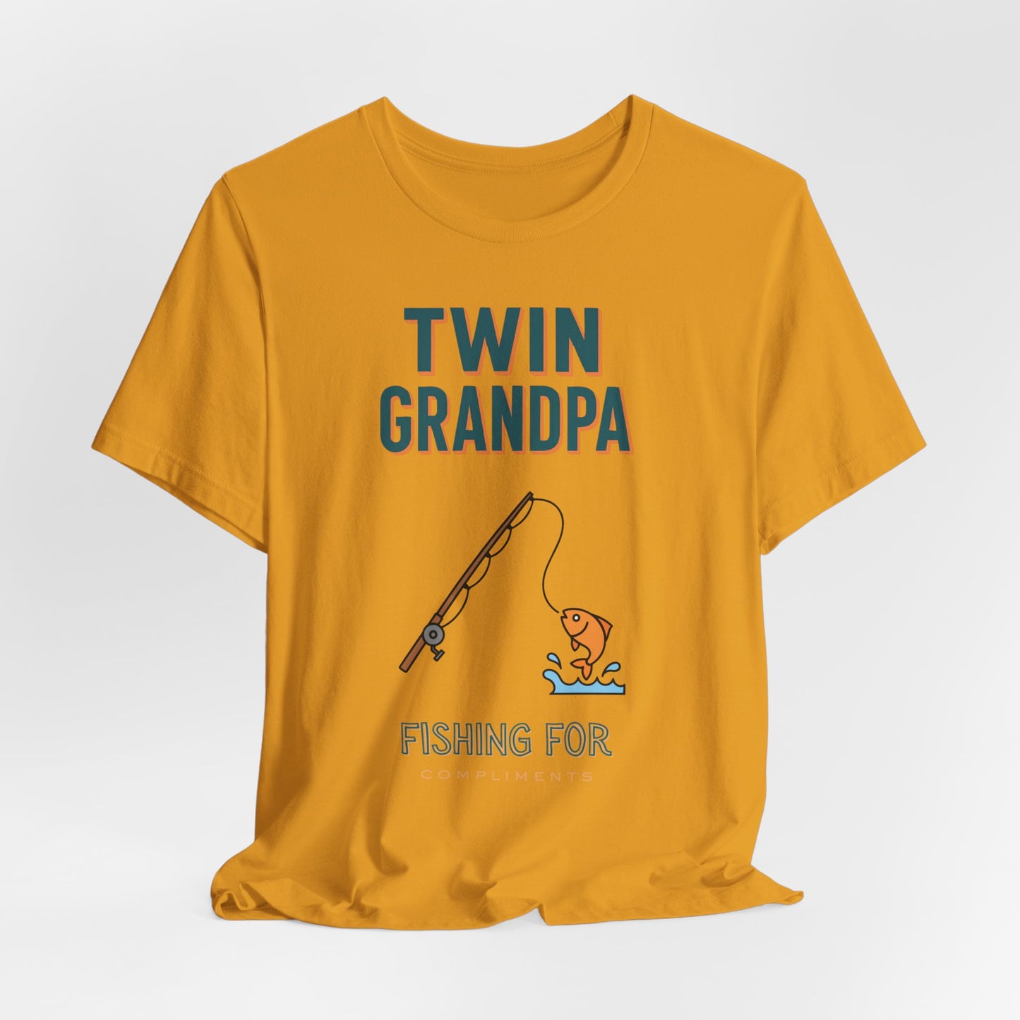 Twin Grandpa Fishing Tee — "Fishing For compliments" Grandfather Gift
