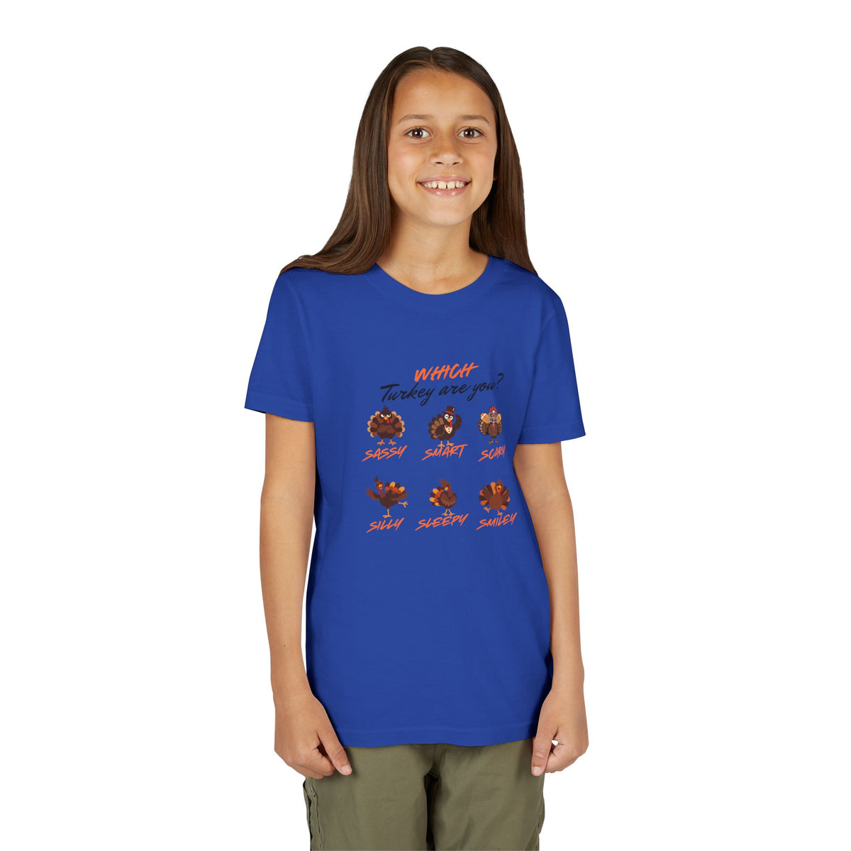Which Turkey are you? Youth Thanksgiving Short Sleeve Shirt