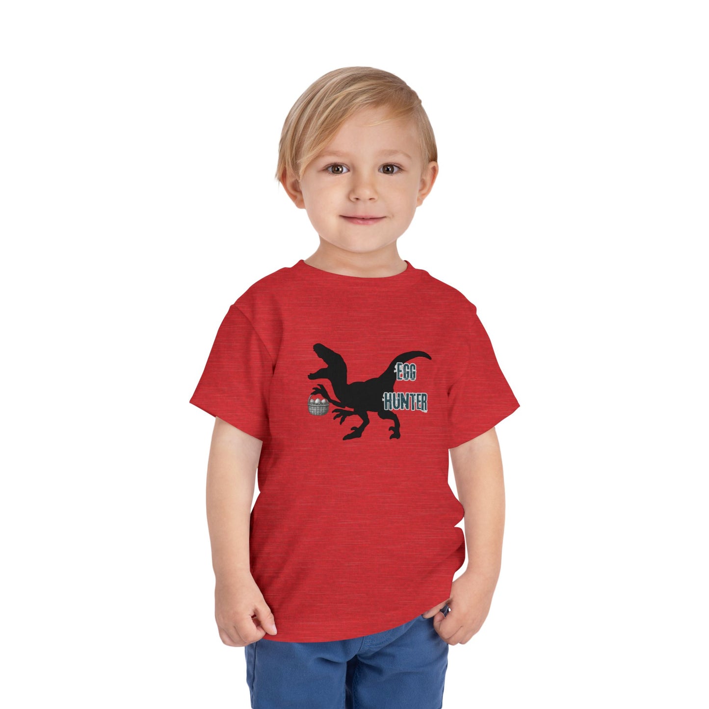 kids 2-5 years Tee — "Egg Hunter" Dinosaur Easter Shirt