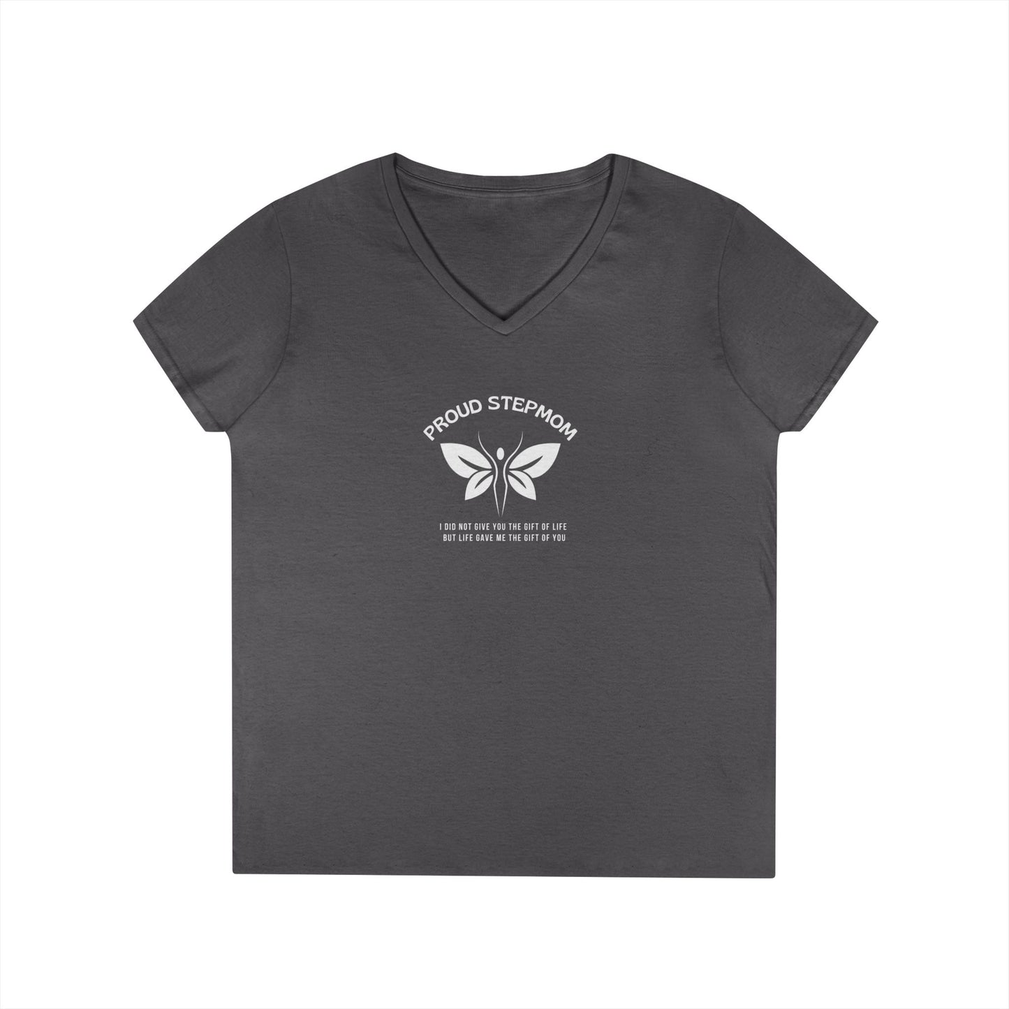 "Proud Stepmom"- V-Neck T-Shirt - Cute Gift for Stepmoms