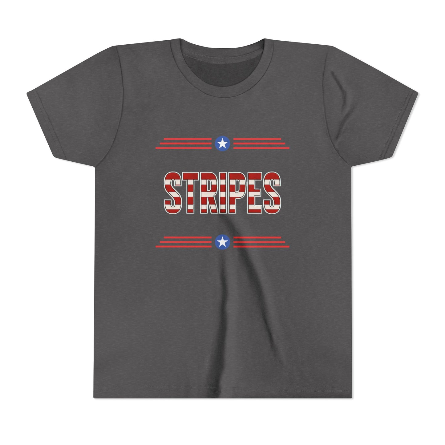 Youth Tee — "Stripes" Patriotic Kids T-Shirt (Red, White & Blue)