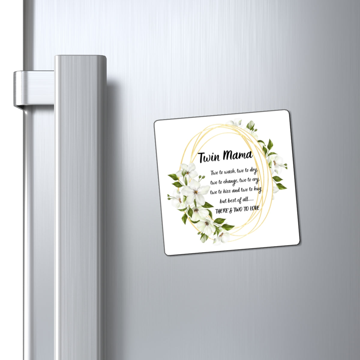 Floral Twin Mama Magnet | Gift for New Moms & Twins