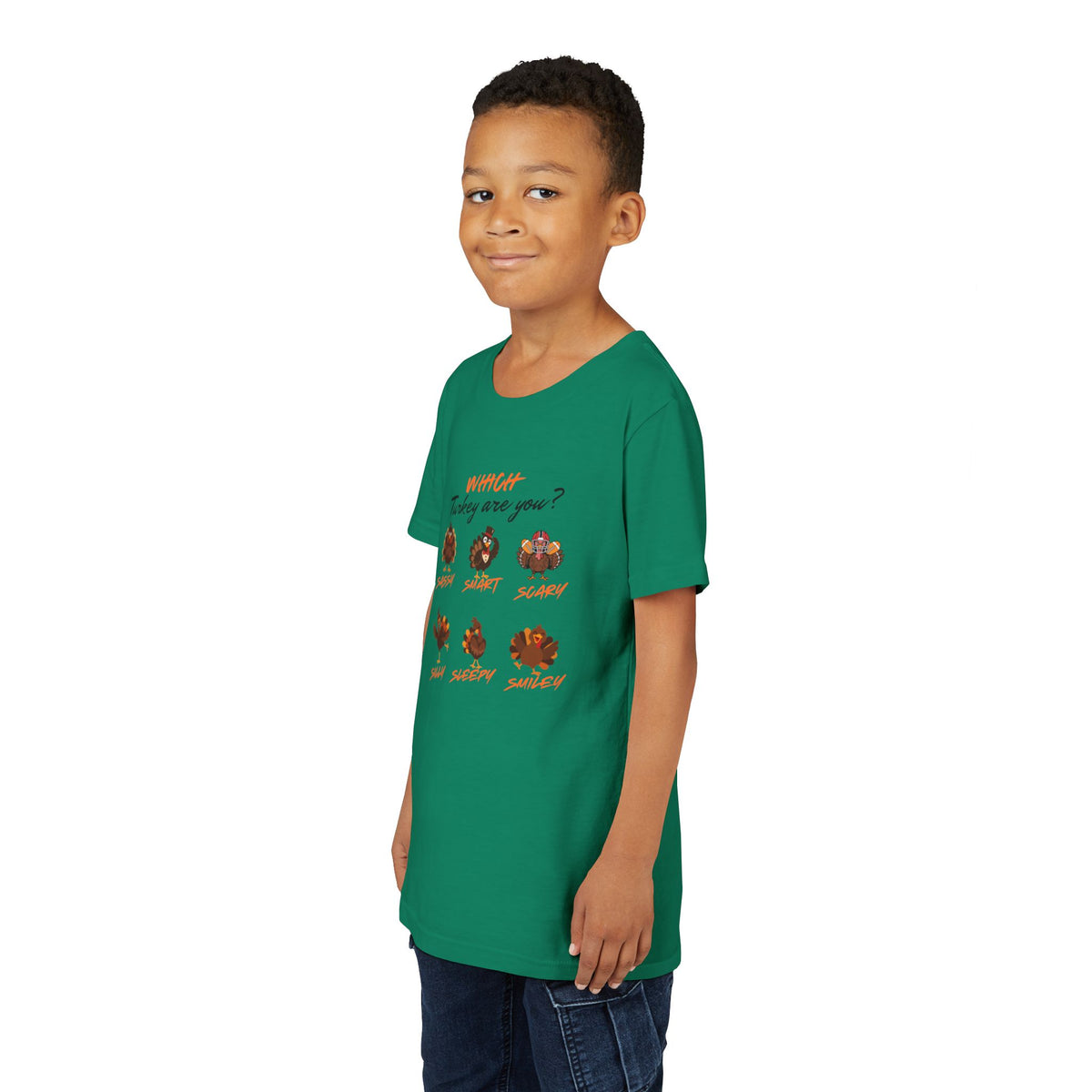 Which Turkey are you? Youth Thanksgiving Short Sleeve Shirt