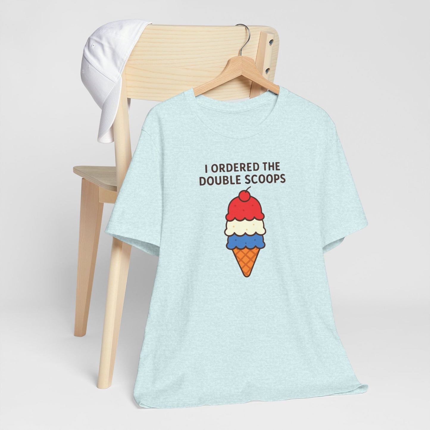 I Ordered the Double Scoops -American Patriotic -Twin Mom -Ice Cream Tee
