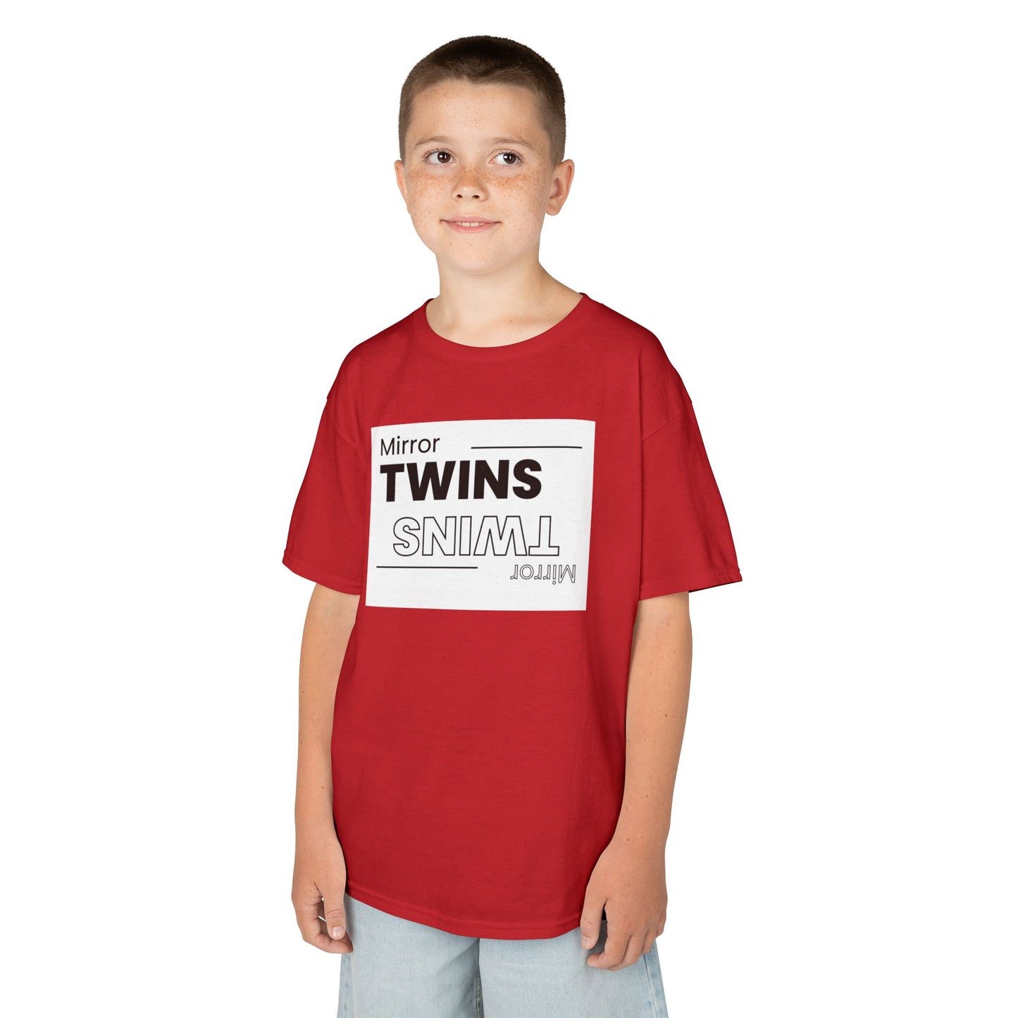 Mirror Twins Kids T-Shirt - Fun Mirror Design for Siblings