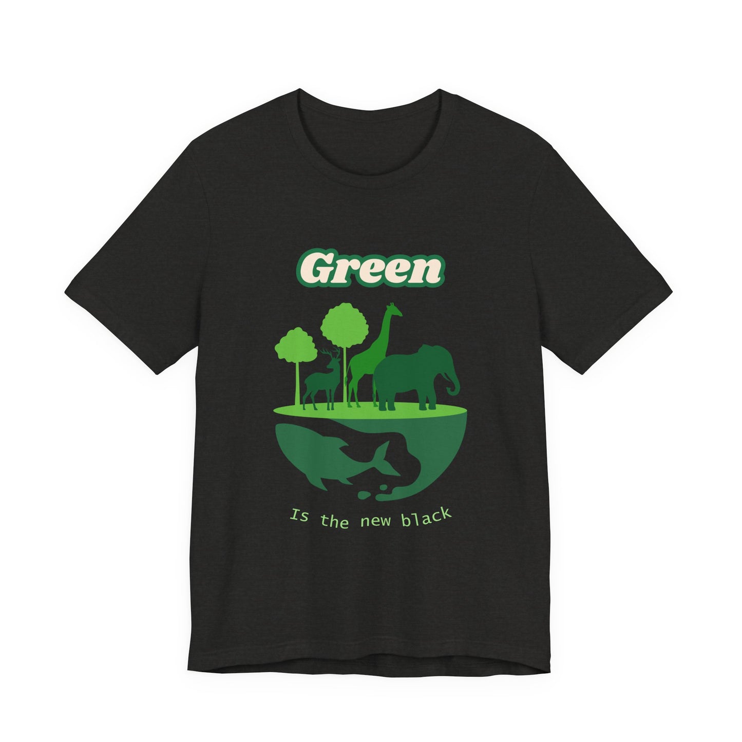 Green Mens Wildlife Conservation T-Shirt — "Green is the New Black" Eco Tee
