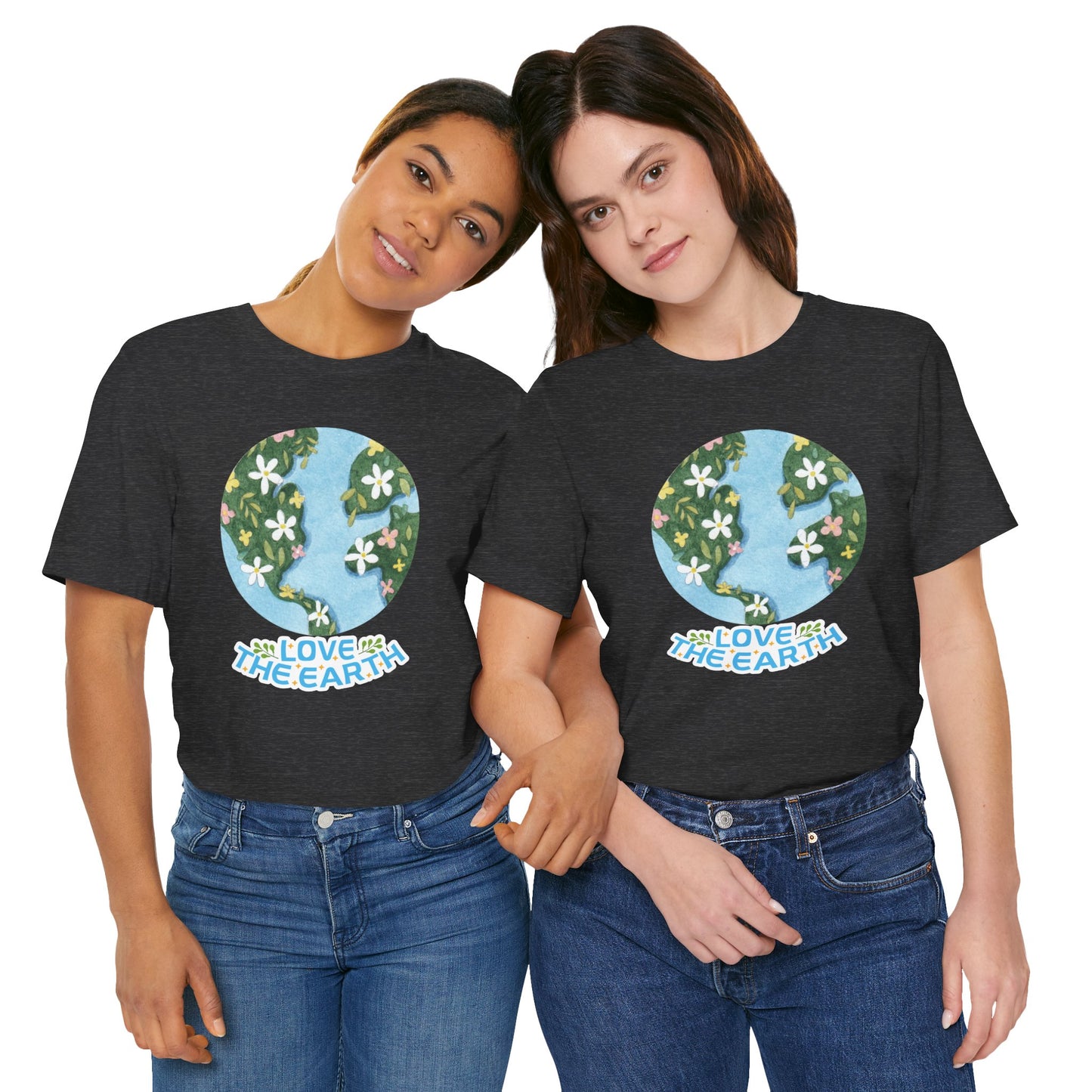 Love The Earth Floral Globe Tee — Eco-Friendly Earth Day T-Shirt