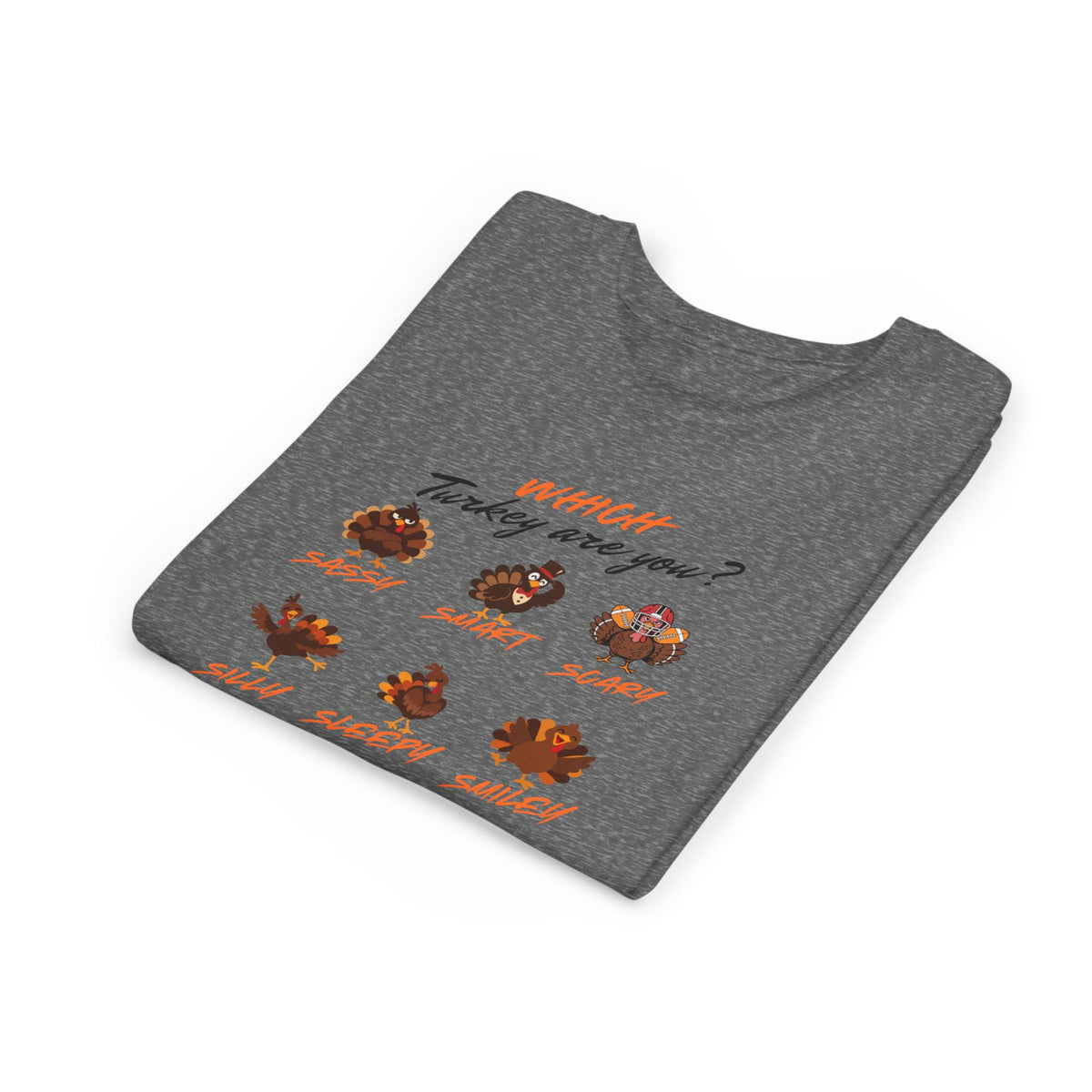 Which Turkey are you? Youth Thanksgiving Short Sleeve Shirt