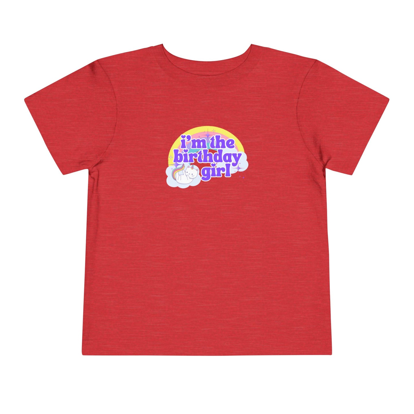 Birthday Girl Kids 2 to 5 years Tee — "I'm the Birthday Girl" Cat Unicorn Party Shirt