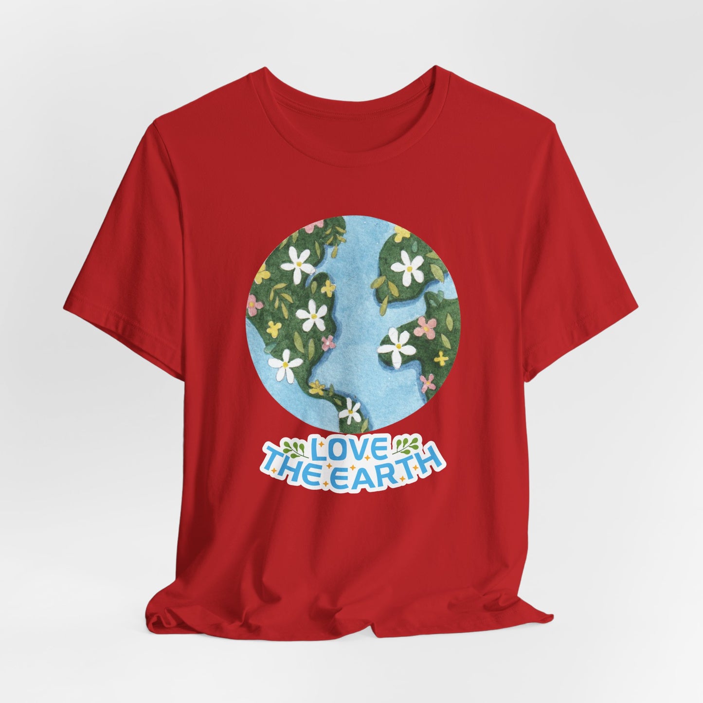 Love The Earth Floral Globe Tee — Eco-Friendly Earth Day T-Shirt