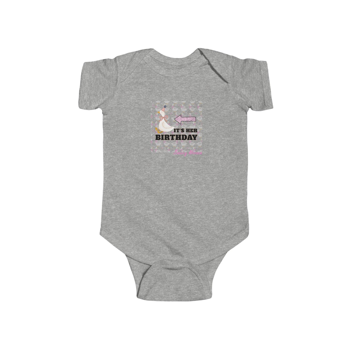 Twin Girls Bodysuit — "It's her Birthday" Sassy Goose Baby Onesie