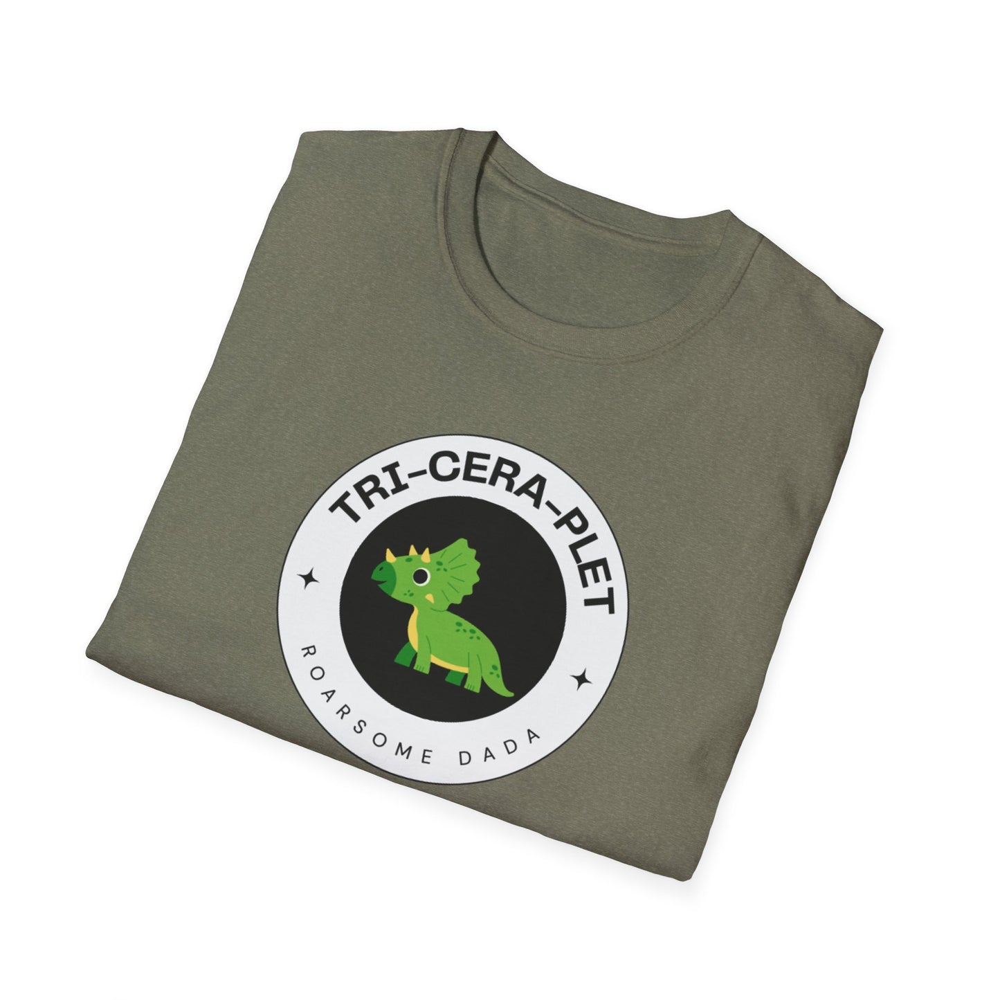 'Tri-Cera-Plet- Roarsome Dada"-Dinosaur Theme- Family Matching Set for Triplets and their Parents