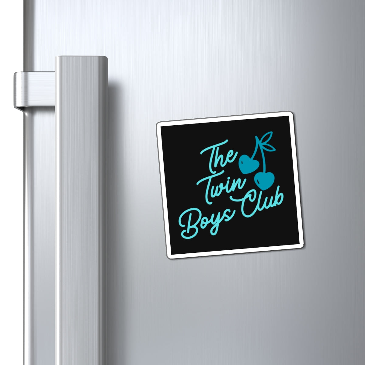 The Twin Boys Club Magnet — Retro Script Cherry Design
