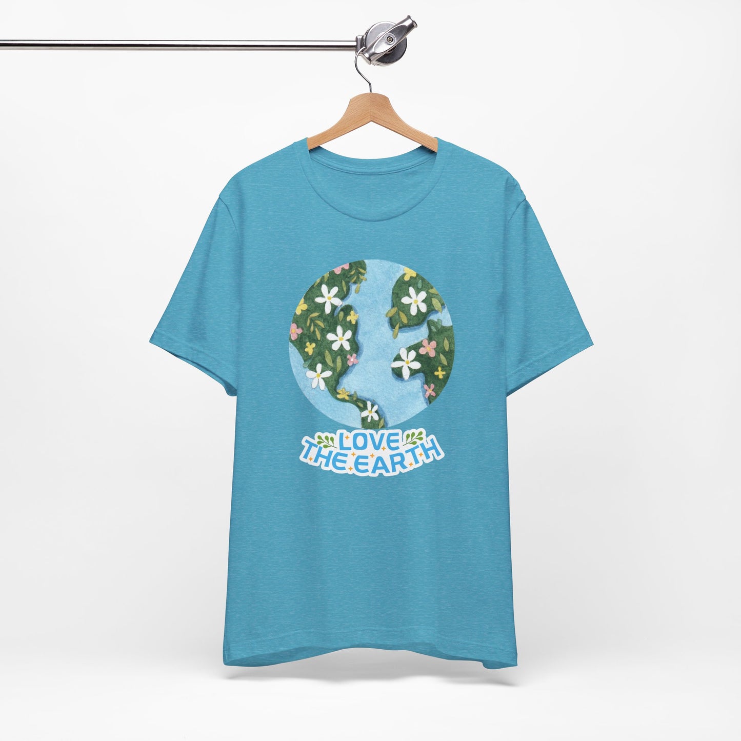 Love The Earth Floral Globe Tee — Eco-Friendly Earth Day T-Shirt