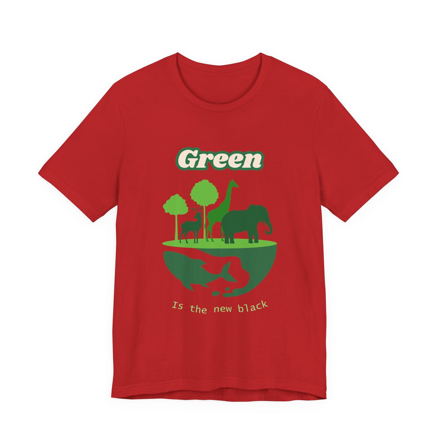 Green Mens Wildlife Conservation T-Shirt — "Green is the New Black" Eco Tee