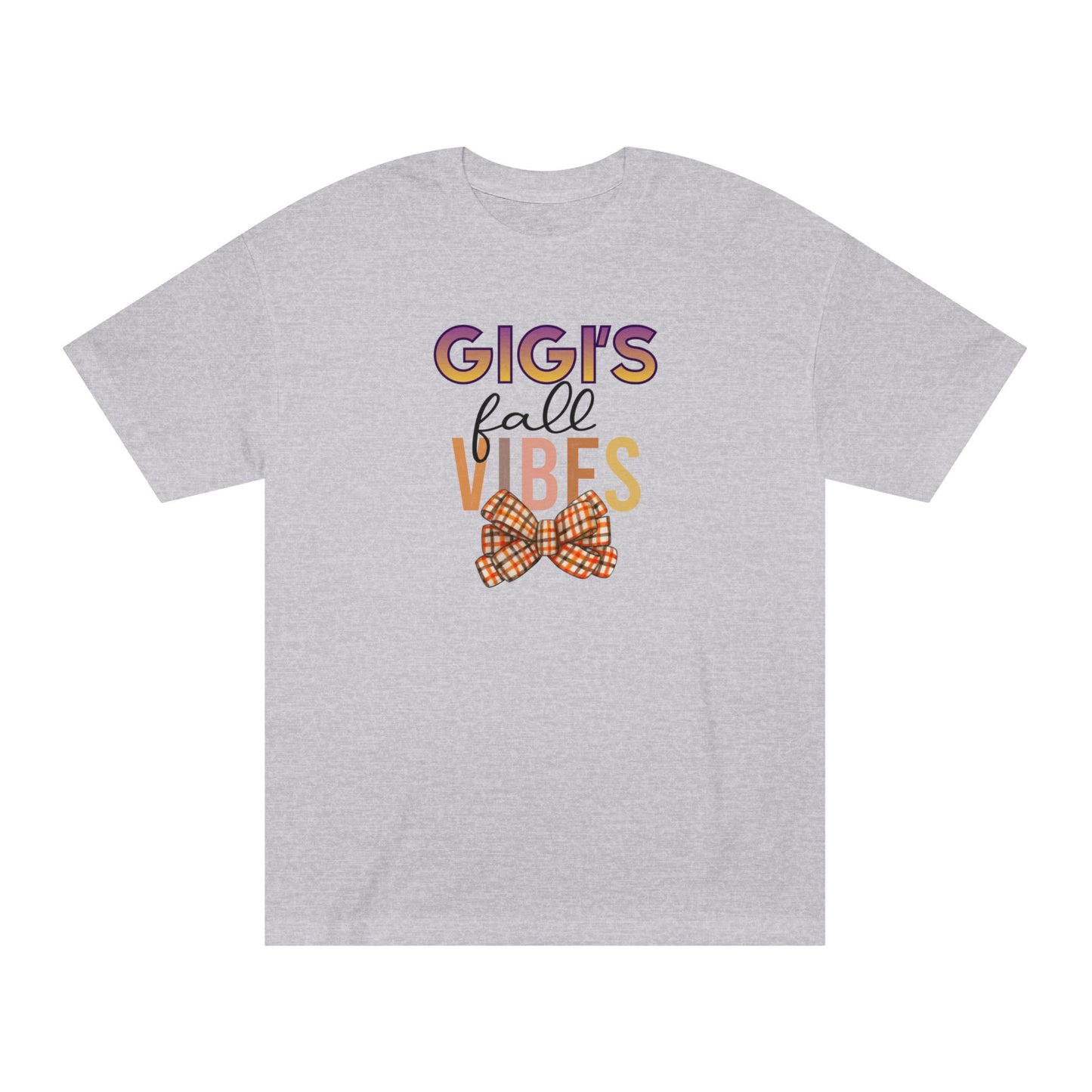 Gigi's Fall Vibes Tee — Plaid Bow Grandma Autumn Shirt