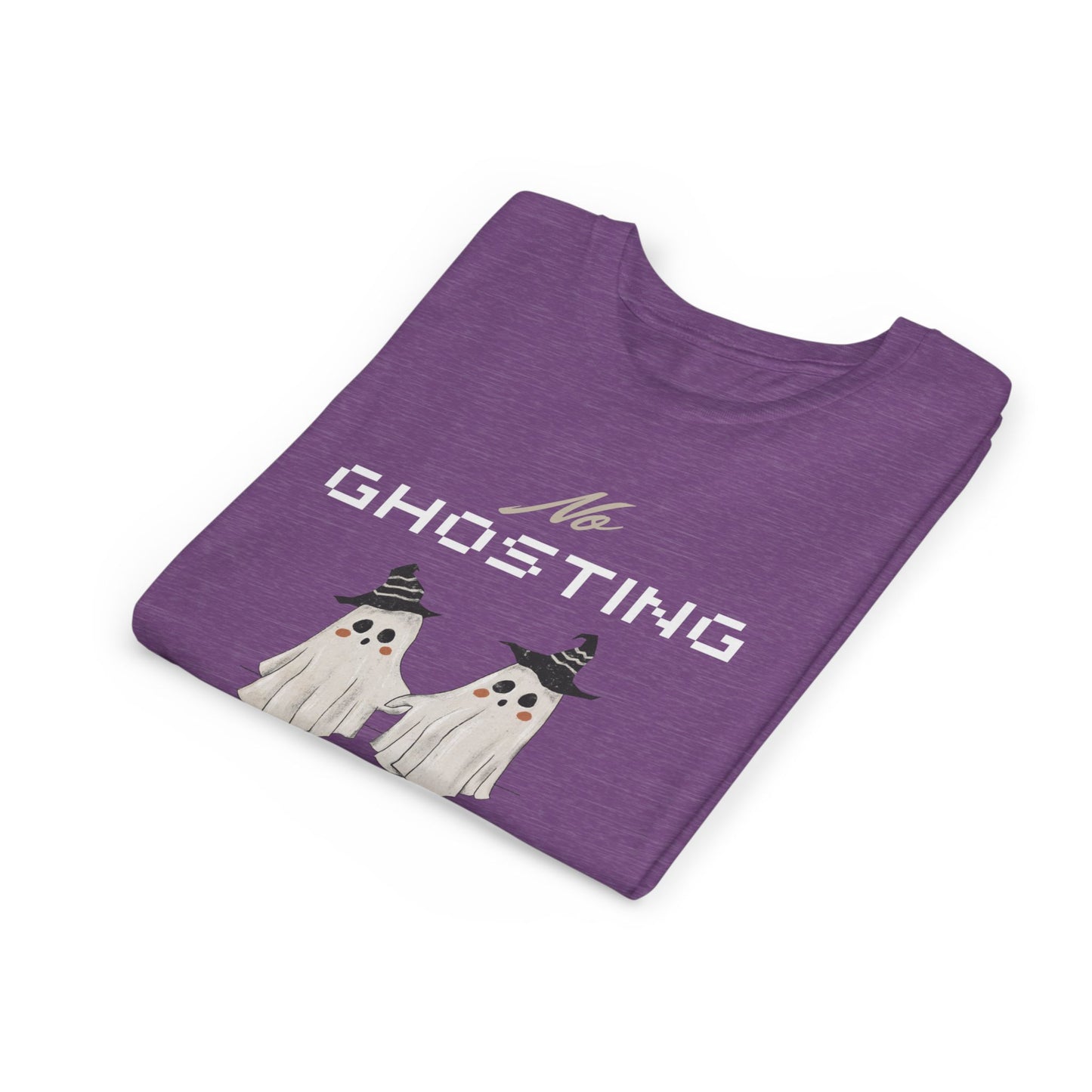 Youth Tee - "No Ghosting" Cute Ghost Kids Halloween T-Shirt