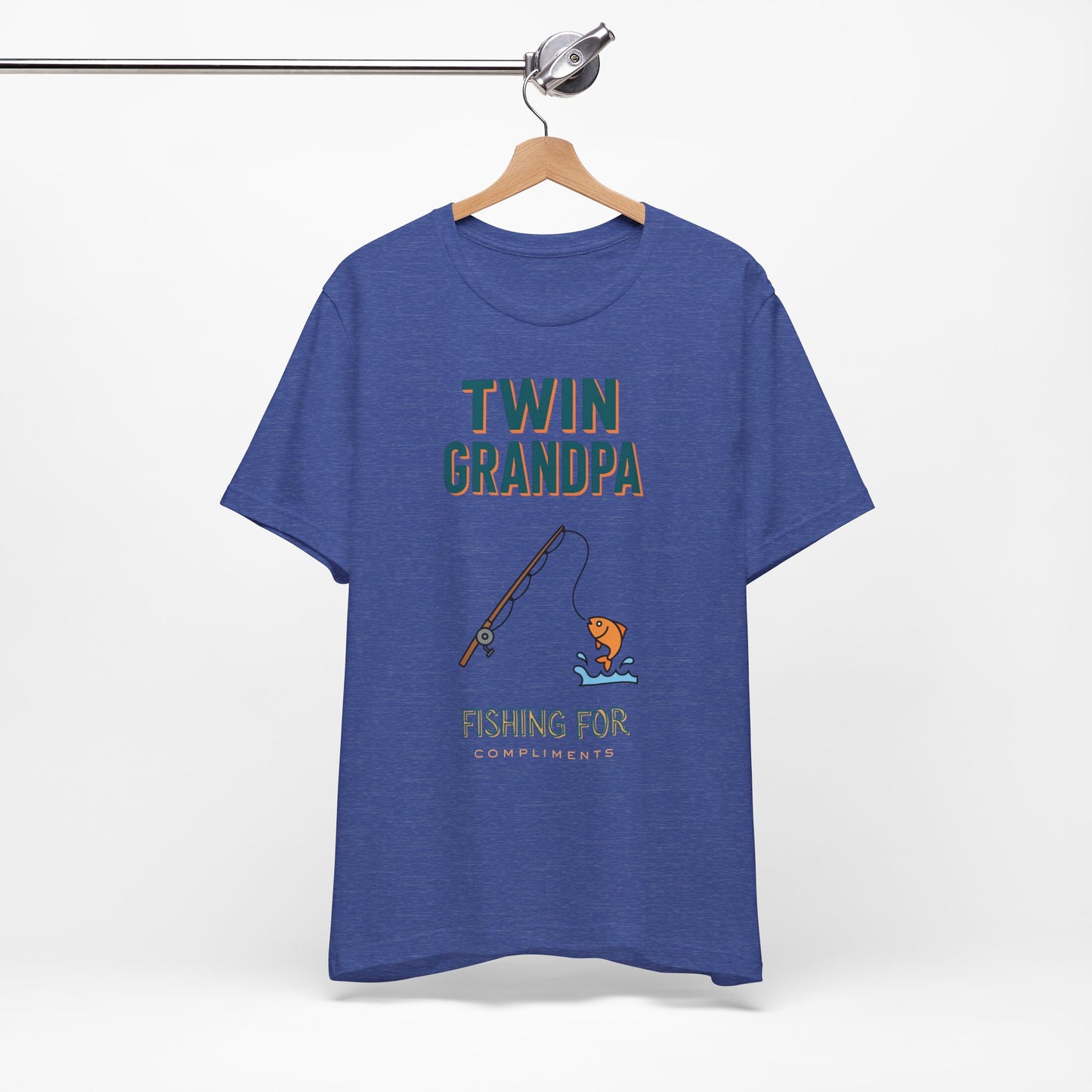 Twin Grandpa Fishing Tee — "Fishing For compliments" Grandfather Gift