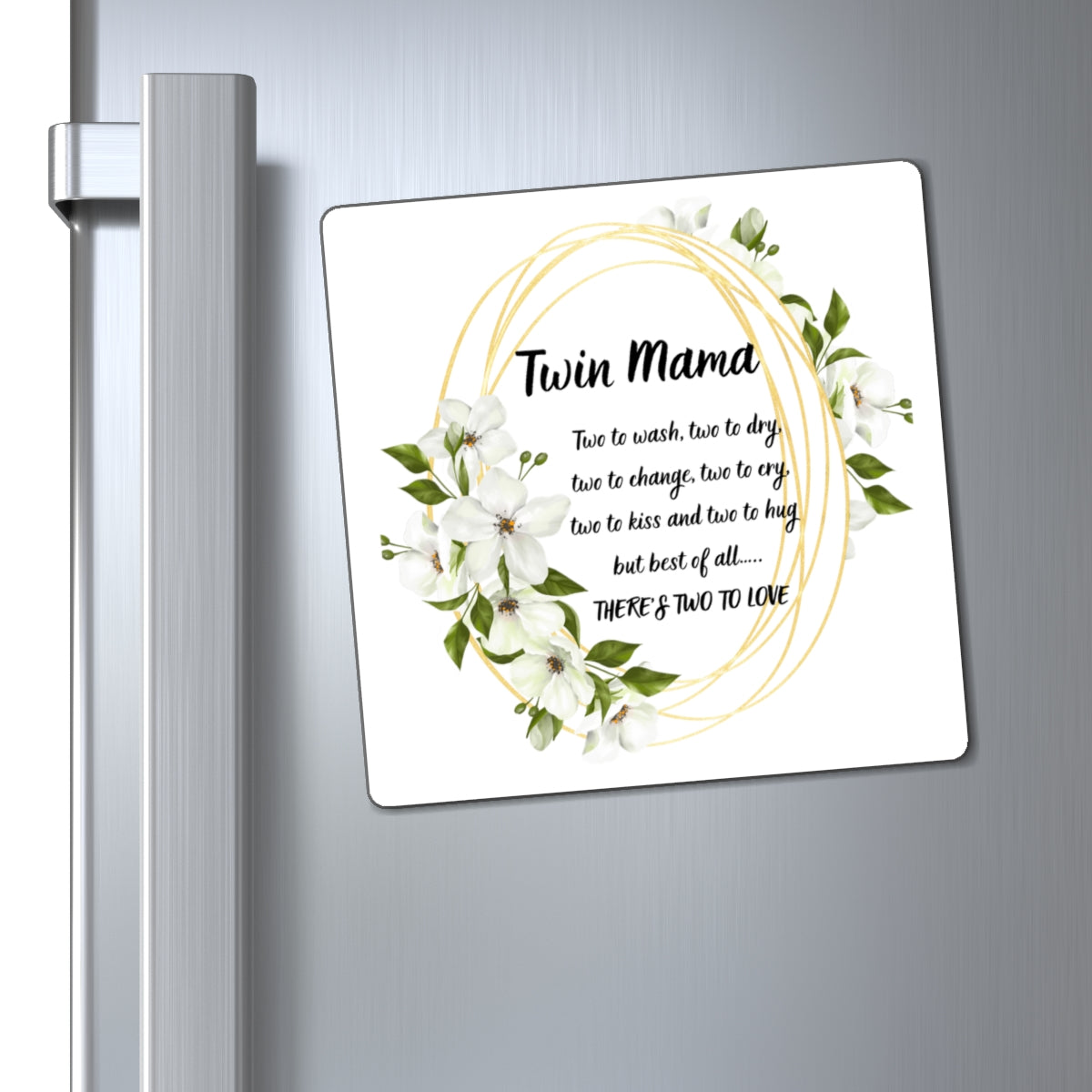 Floral Twin Mama Magnet | Gift for New Moms & Twins