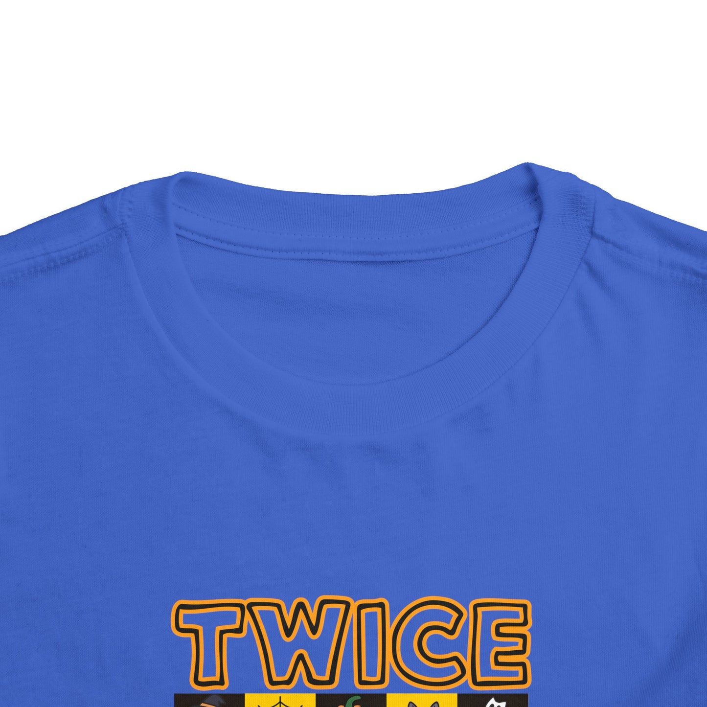 Twin Toddler Halloween Shirt — "Twice As Nice" Cute Character Grid Graphic (2 to 5 years)