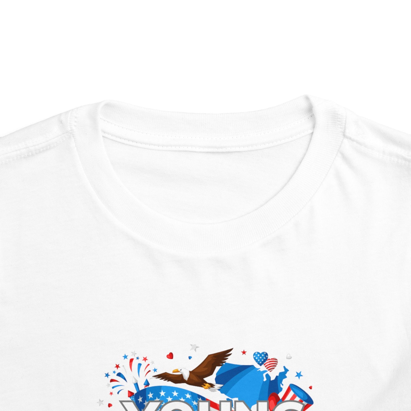 3rd Birthday- "Young and Free" USA Toddler Tee – Cute Kids' Unisex Shirt with Patriotic Design