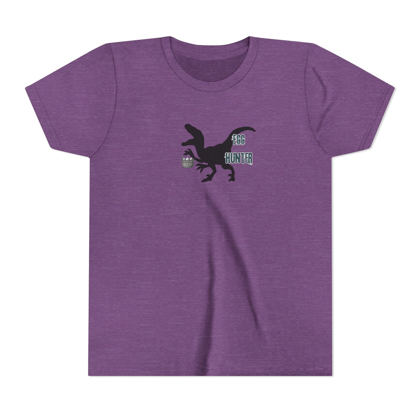 Kids T‑Shirt – 'Egg Hunter' Raptor Dinosaur Easter Tee