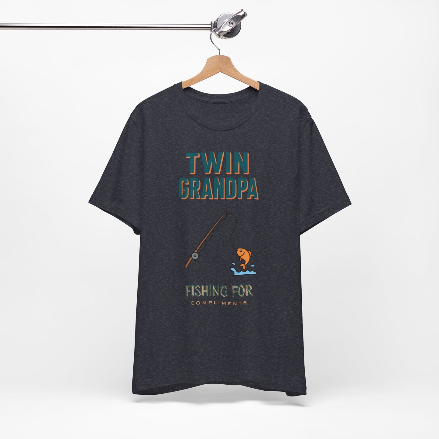 Twin Grandpa Fishing Tee — "Fishing For compliments" Grandfather Gift