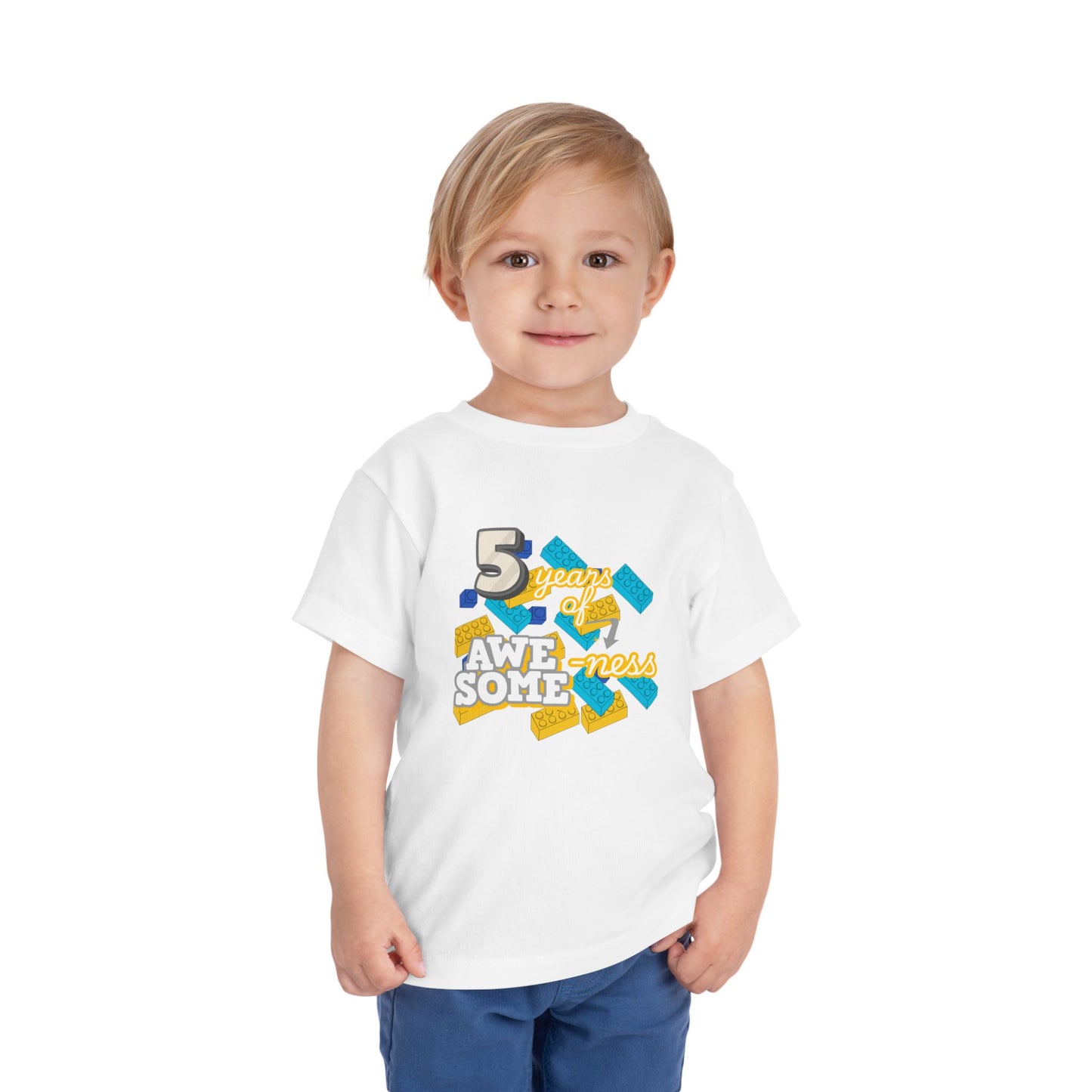 5 Years of Awesome-ness Lego Tee — Birthday Shirt for 5-Year-Olds