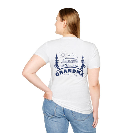 Grandma of Triplets - Camper Van Graphic-Front and Back Design