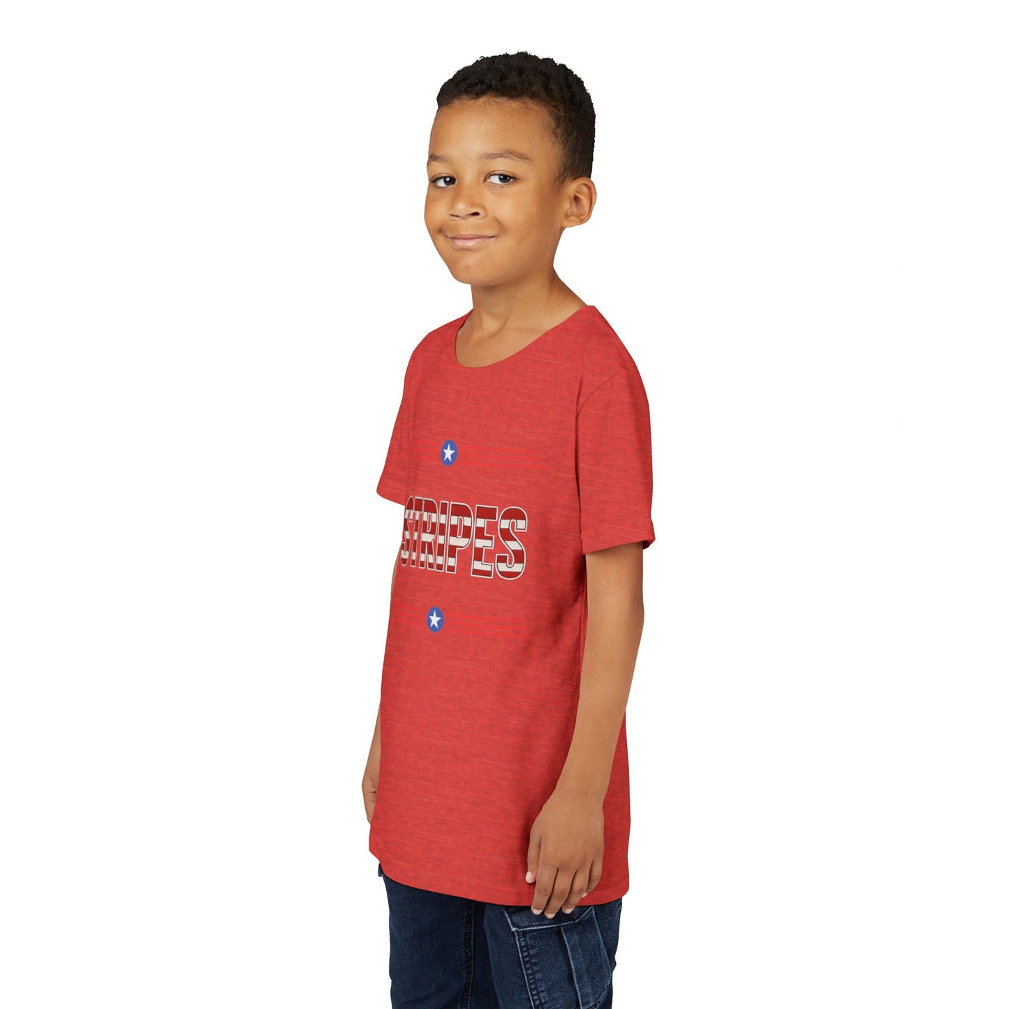 Youth Tee — "Stripes" Patriotic Kids T-Shirt (Red, White & Blue)