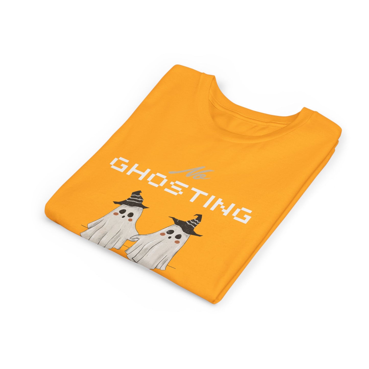 Youth Tee - "No Ghosting" Cute Ghost Kids Halloween T-Shirt