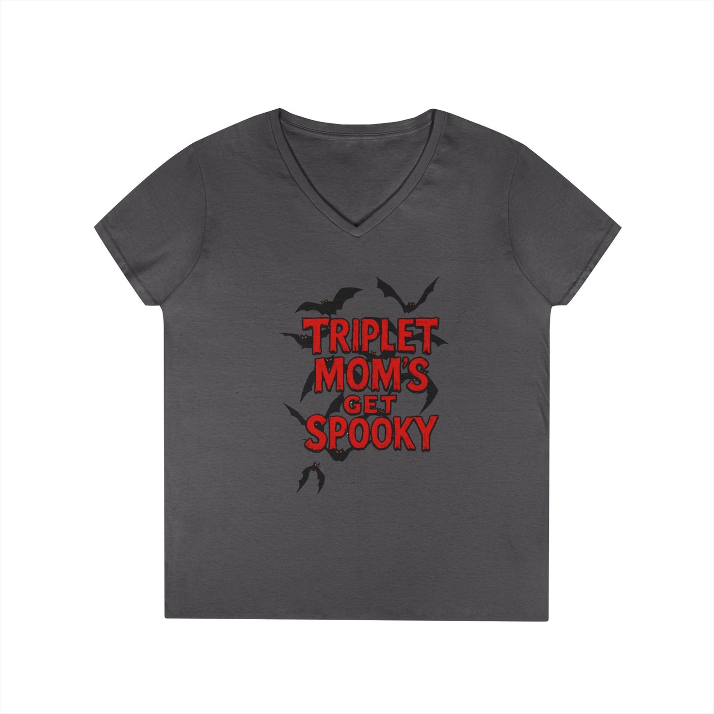 Triplet Moms Get Spooky V-Neck T-Shirt