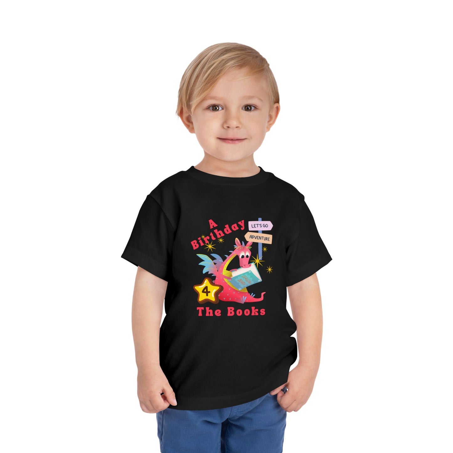 4th Birthday Tee – "A Birthday 4 The Books" Reading Adventure Shirt
