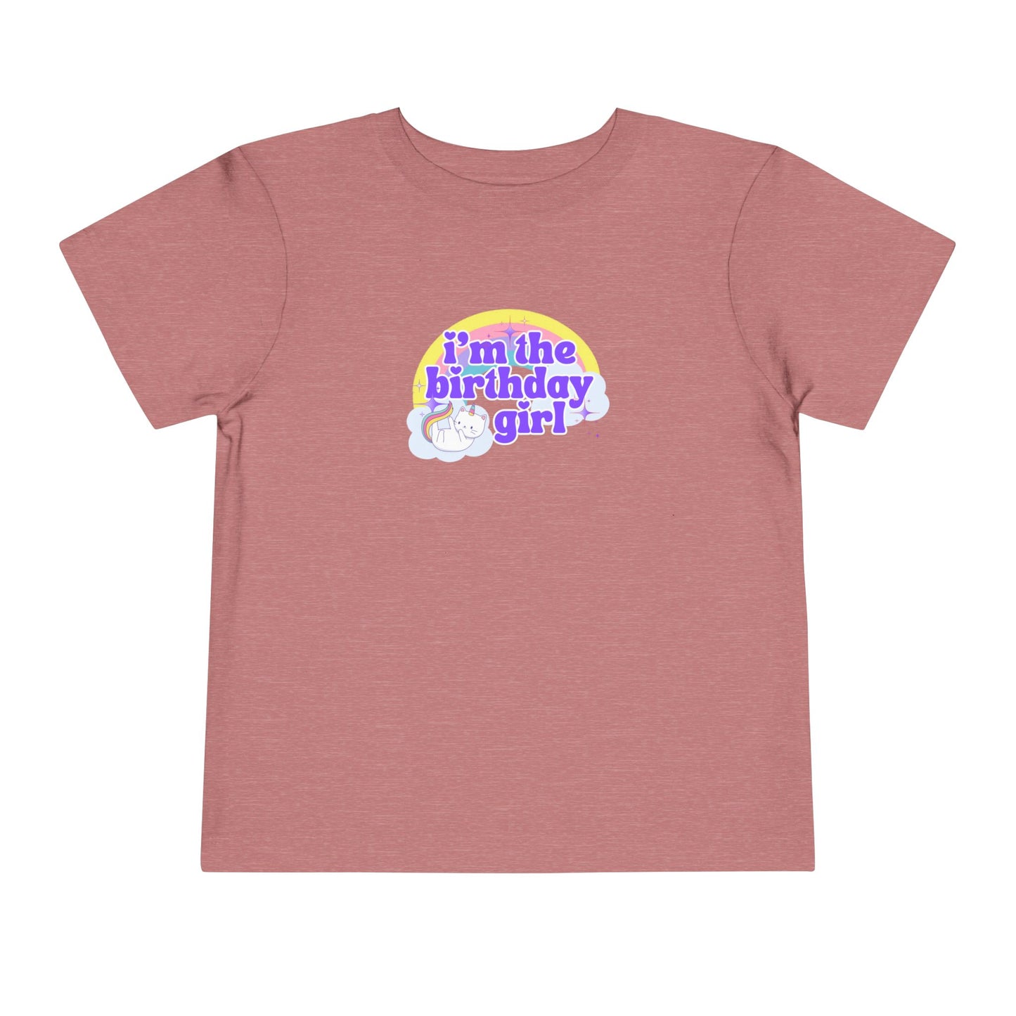 Birthday Girl Kids 2 to 5 years Tee — "I'm the Birthday Girl" Cat Unicorn Party Shirt