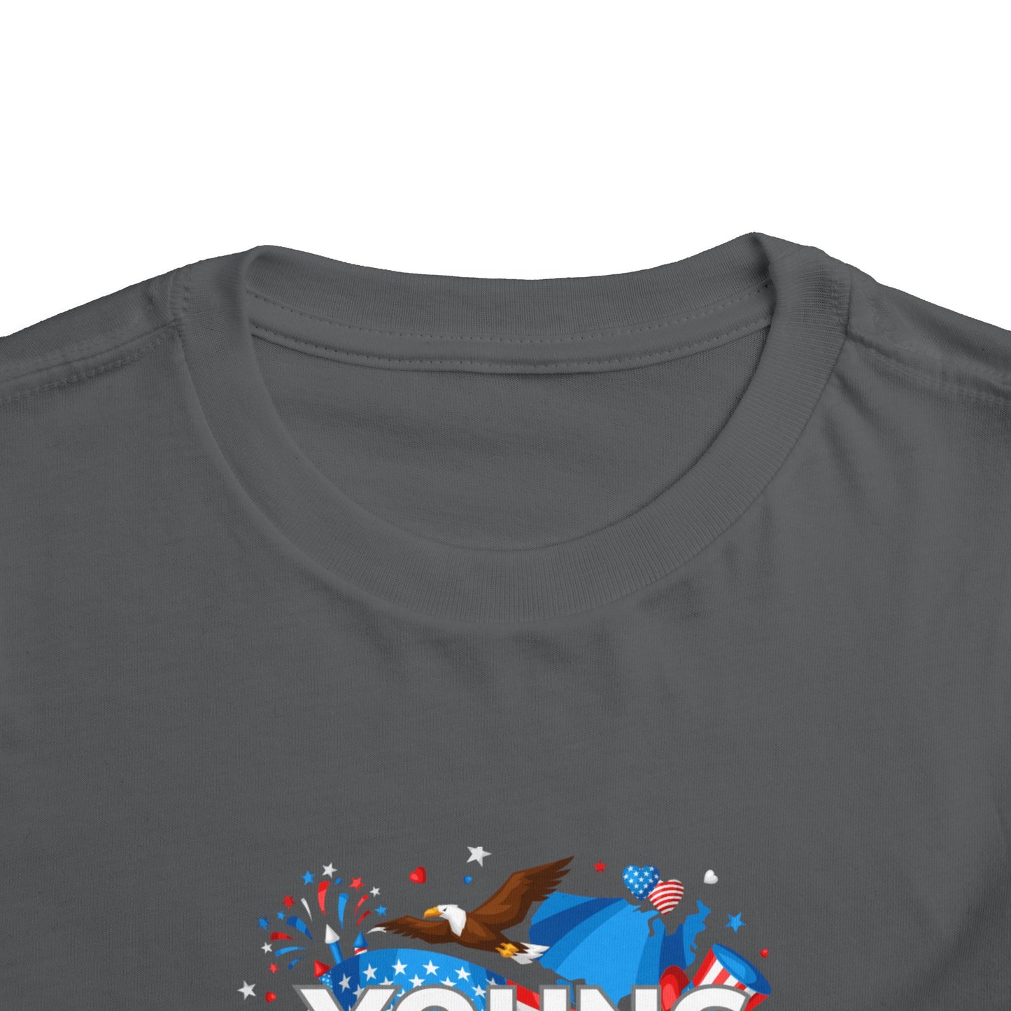 3rd Birthday- "Young and Free" USA Toddler Tee – Cute Kids' Unisex Shirt with Patriotic Design