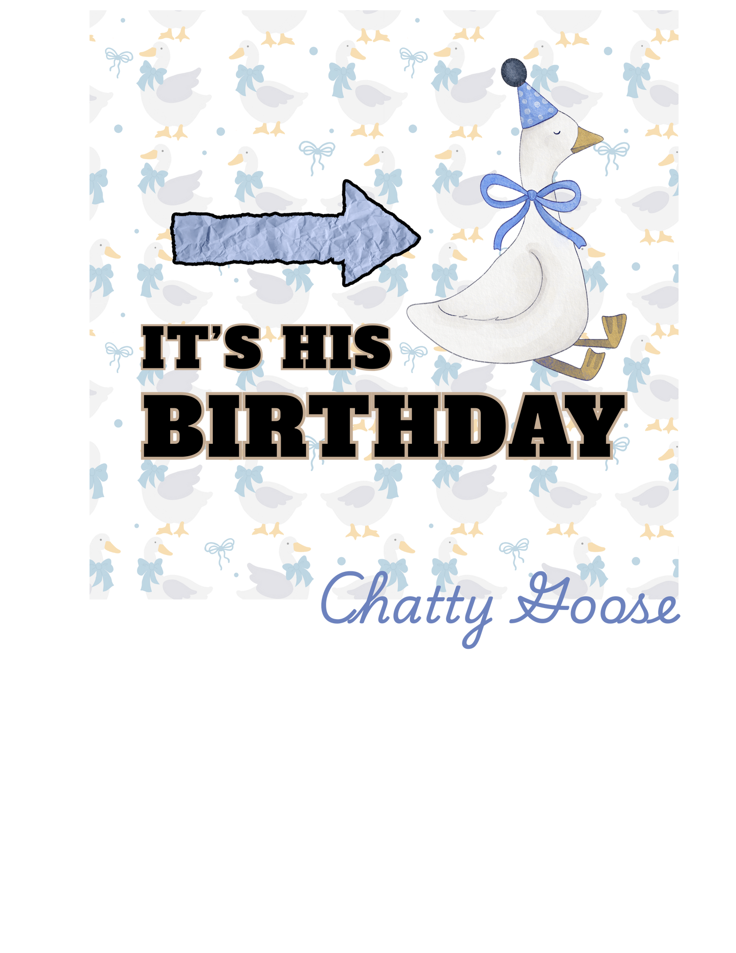 Twin boys Bodysuit — "It’s His Birthday" Chatty Goose- First Birthday Baby Onesie