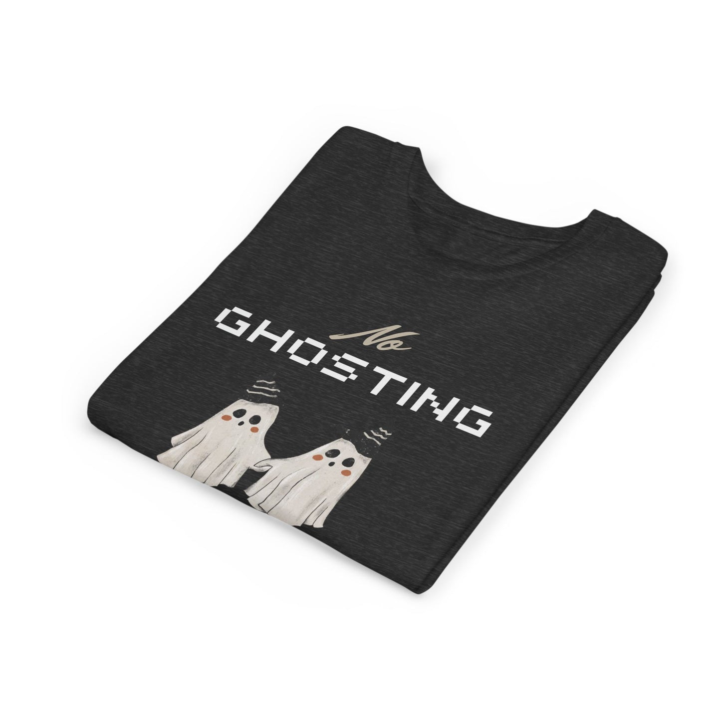 Youth Tee - "No Ghosting" Cute Ghost Kids Halloween T-Shirt