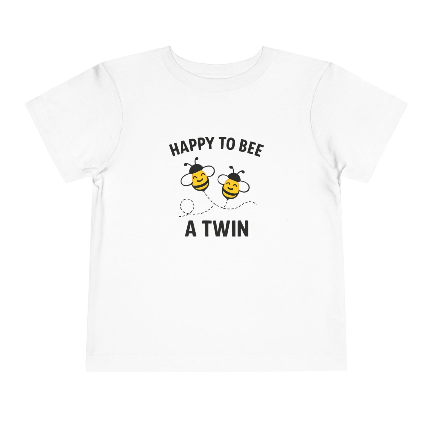 Happy To Bee A Twin Toddler Tee — Cute Bee Twins Shirt for Siblings