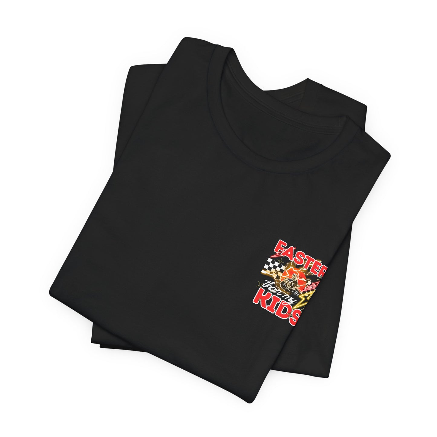 Faster Than My Kids Racing Tee — Motorcycle Retro Graphic Shirt