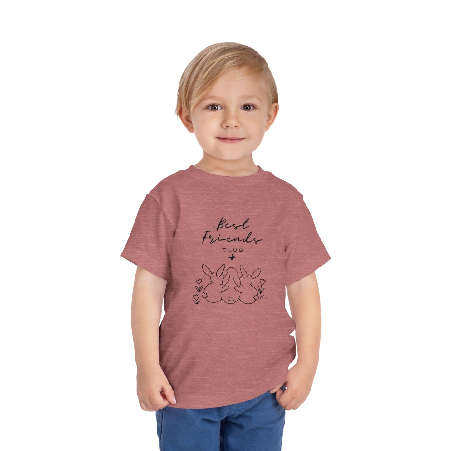 Toddler and Infant Tee — "Best Friends" Bunny Graphic Short Sleeve