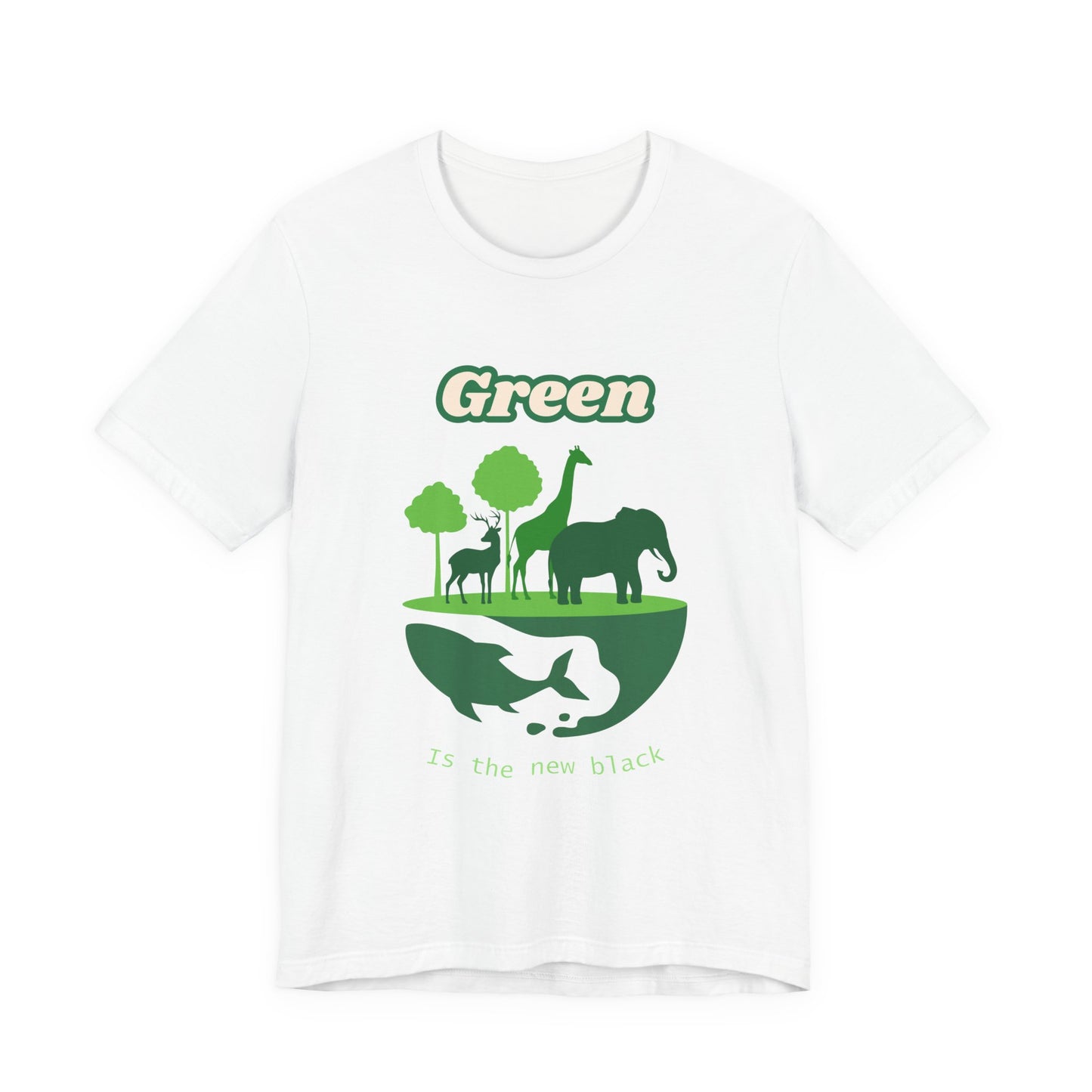 Green Mens Wildlife Conservation T-Shirt — "Green is the New Black" Eco Tee