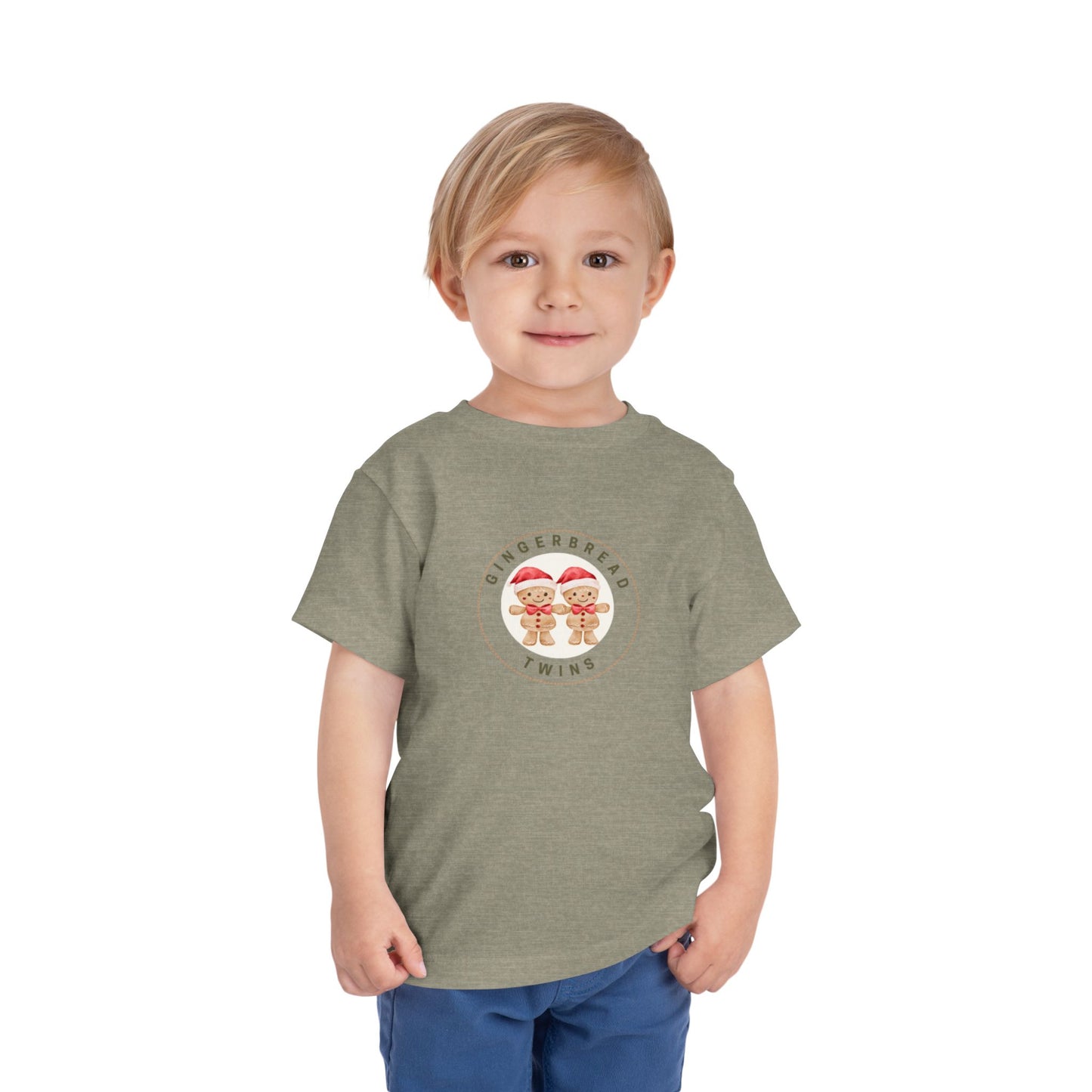 Gingerbread Twins Boys Toddler Tee — Cute Holiday Christmas Shirt for 2 to 5 year olds