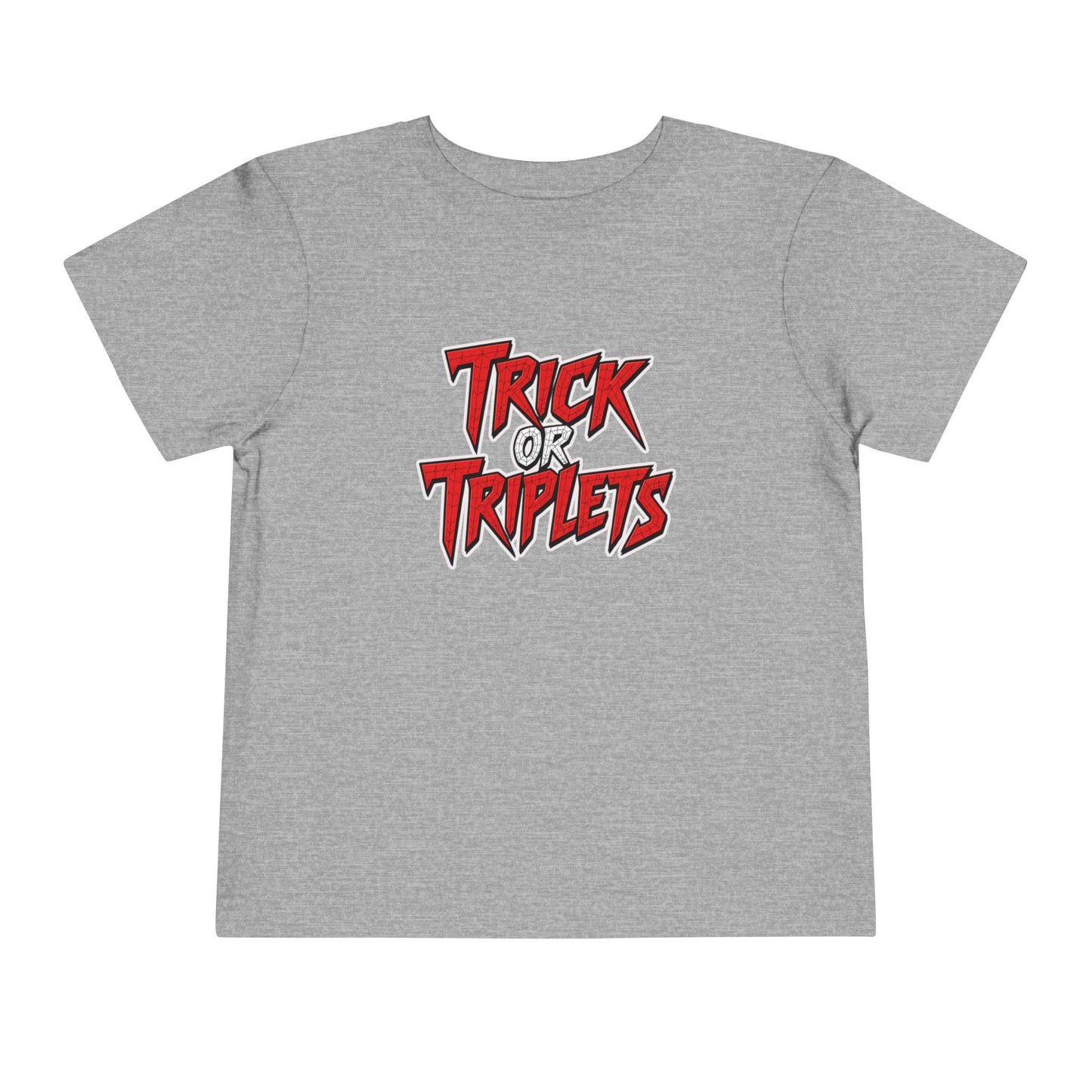 Triplet Toddler - Spiderman Shirt — "Trick or Triplets" Halloween Graphic (2 to 5 years old)
