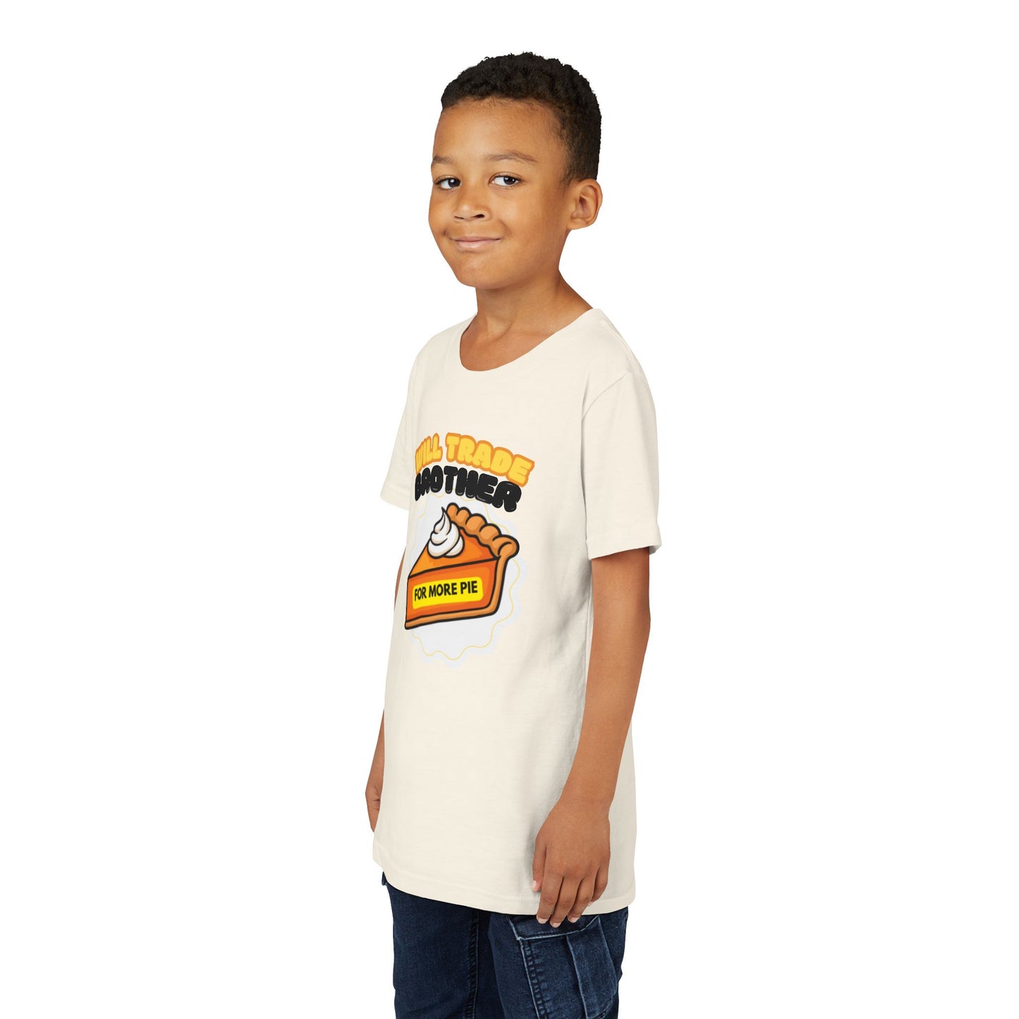 Youth Tee — "Will Trade Brother For More Pie" Thanksgiving Kids T-Shirt
